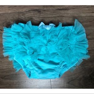 Mud Pie Turquoise Chiffon Baby Bloomer